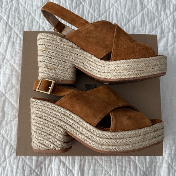 CONCHISA Shoes - Elegant Tan Espadrille Wedges Made in Spain